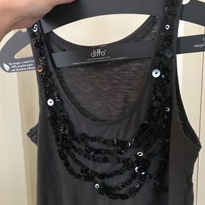 J. Crew Sparkly Black Tank